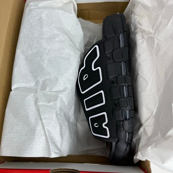 Nike Air More Uptempo Slide NA Black White Size 14 Men - Picture 7 of 8